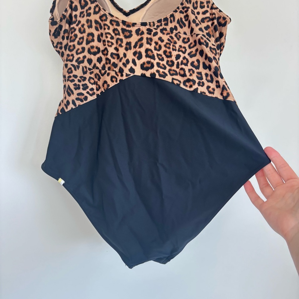 Summersalt Perfect Wrap One Piece Swim Suit Leopard Black 16 - Picture 7 of 11